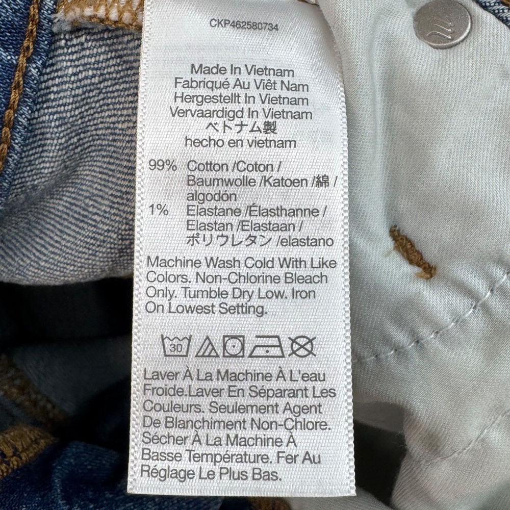 Madewell Womens Mid-Rise Perfect Vintage Ainsdale Wash Jeans Knee-Rip Plus 24W - Picture 7 of 16